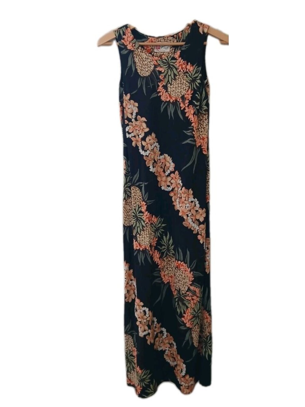 Vtg Hilo Hattie Hawaii Sleeveless Maxi Dress